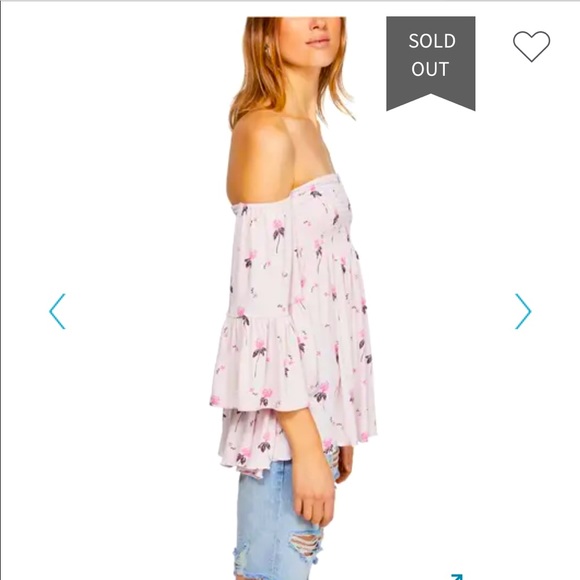 FREE PEOPLE “Lana” Off the Shoulder Tunic in Lilac Floral - Picture 4 of 10